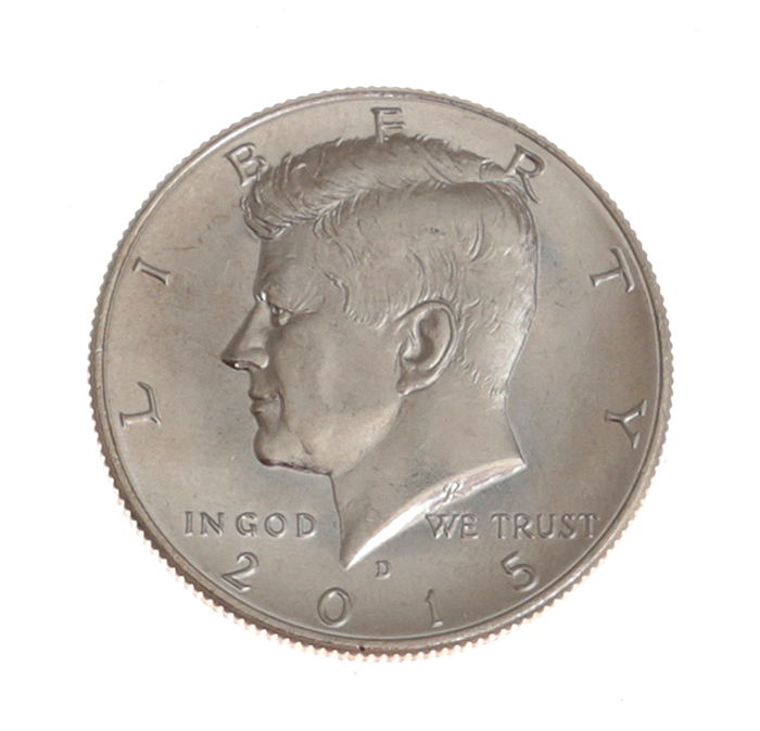 Монета номиналом 1/2 доллара (50 центов). США, 2015 год
