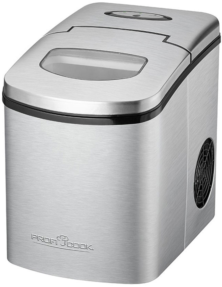 Profi Cook PC-EWB 1079 ледогенераторPC-EWB 1079 Profi Cook PC-EWB 1079 ледогенераторPC-EWB 1079Компактный ледогенератор Profi Cook PC-EWB 1079 с корпусом из нержавеющей стали способен быстро производить лед нажатием буквально 1 кнопки. Идеален для использования на природе, в офисе или небольших барах. Световой LED-индикатор и акустический сигнал подскажут вам о наполнении контейнера со льдом и об отсутствии воды в резервуаре. Прибор отличается бесшумной работой и внушительной производительностью.Производительность — 10-15 кг льда за 24 часаСветовой LED-индикатор и акустический сигнал о наполнении контейнера со льдом и об отсутствии воды в резервуареРежим экономии энергии — отключение по окончании программыСмотровое окошко в крышке