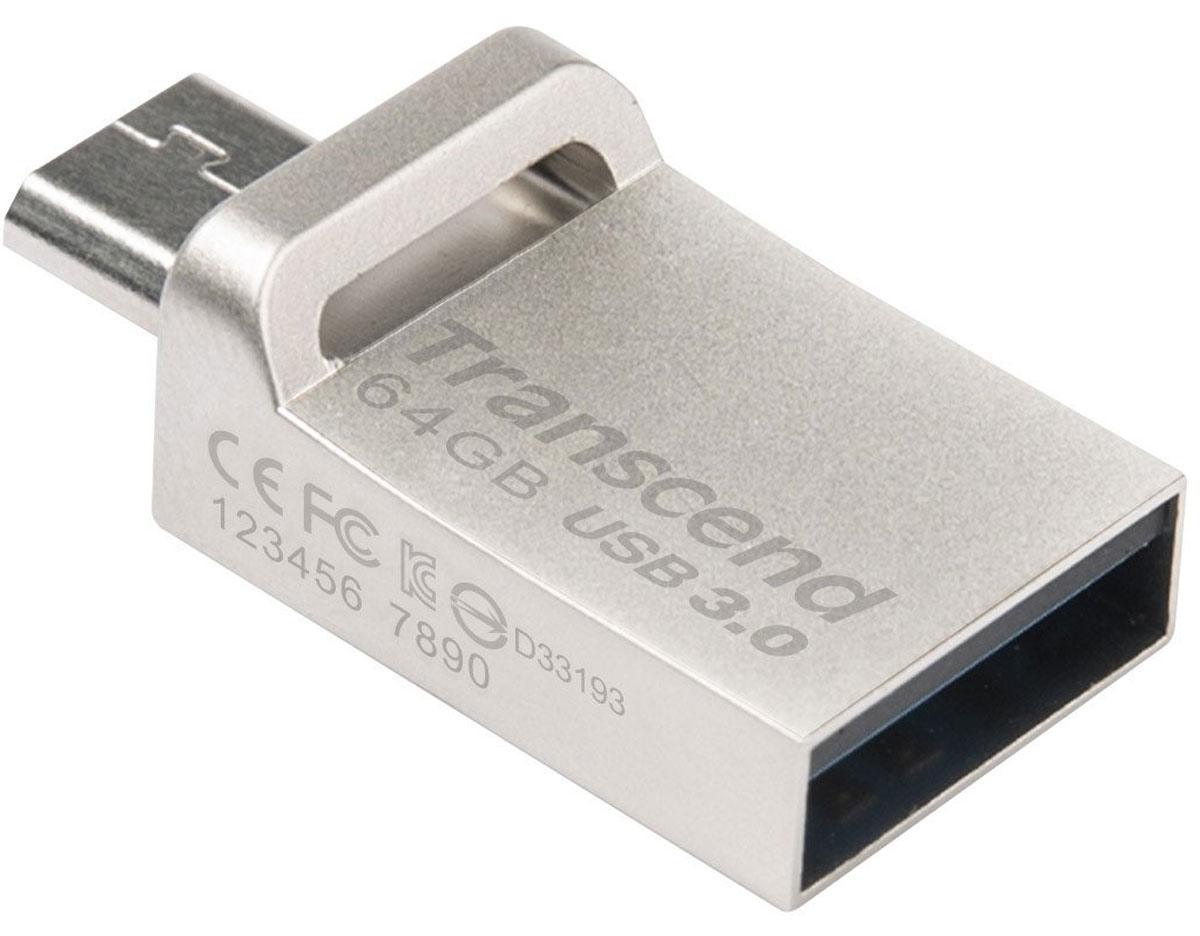 Transcend JetFlash 880 64GB, Silver USB-накопитель