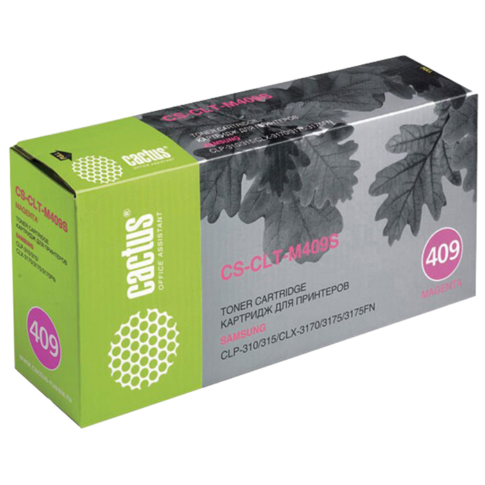 Cactus CS-CLT-M409S, Magenta тонер-картридж для Samsung CLP-310/315; CLX-3170/3175/3175FNCS-CLT-M409S Cactus CS-CLT-M409S, Magenta тонер-картридж для Samsung CLP-310/315; CLX-3170/3175/3175FNCS-CLT-M409SКартридж Cactus CS-CLT-M409S для лазерных принтеров Samsung.Расходные материалы Cactus для печати максимизируют характеристики принтера. Обеспечивают повышенную четкость изображения и плавность переходов оттенков и полутонов, позволяют отображать мельчайшие детали изображения. Обеспечивают надежное качество печати.