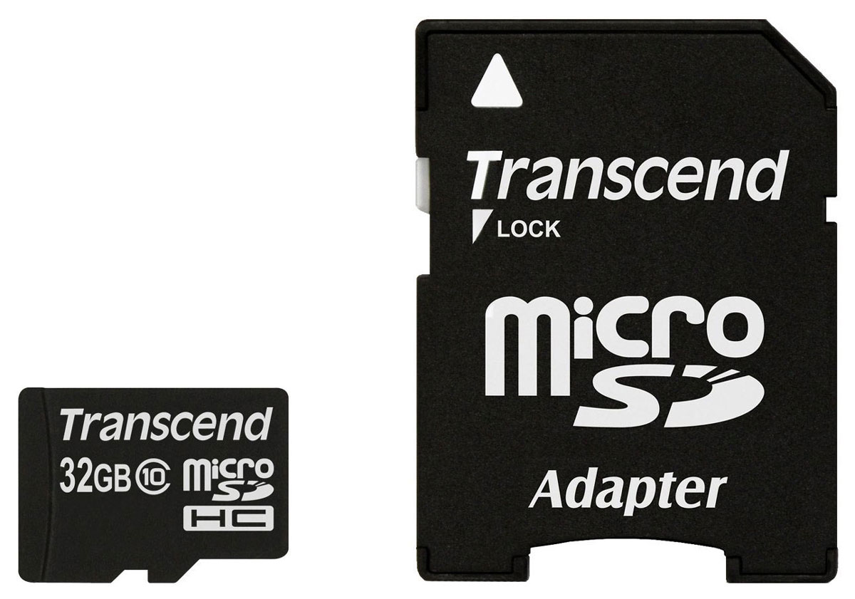 Transcend microSDHC Class 10 32GB карта памяти + адаптер