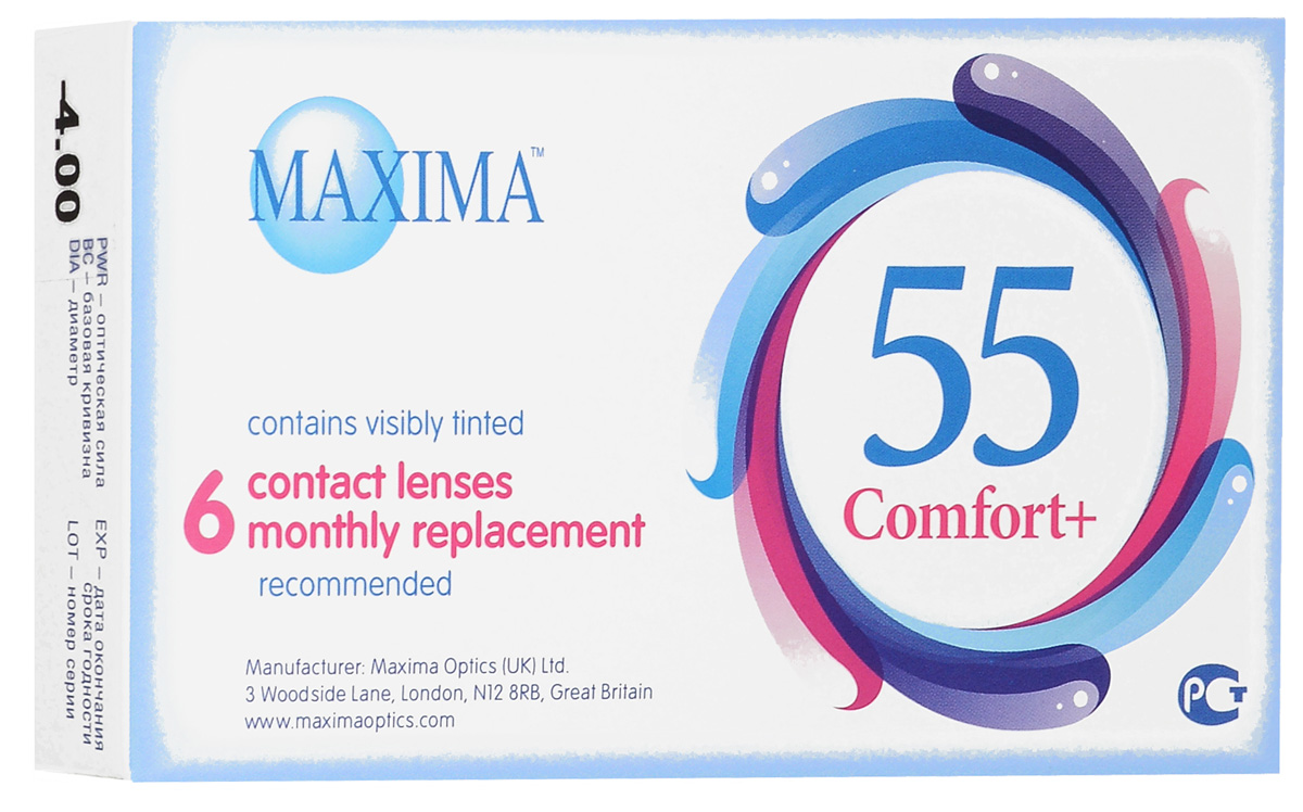 Maxima контактные линзы 55 Comfort Plus (6шт / 8.6 / -4.00)