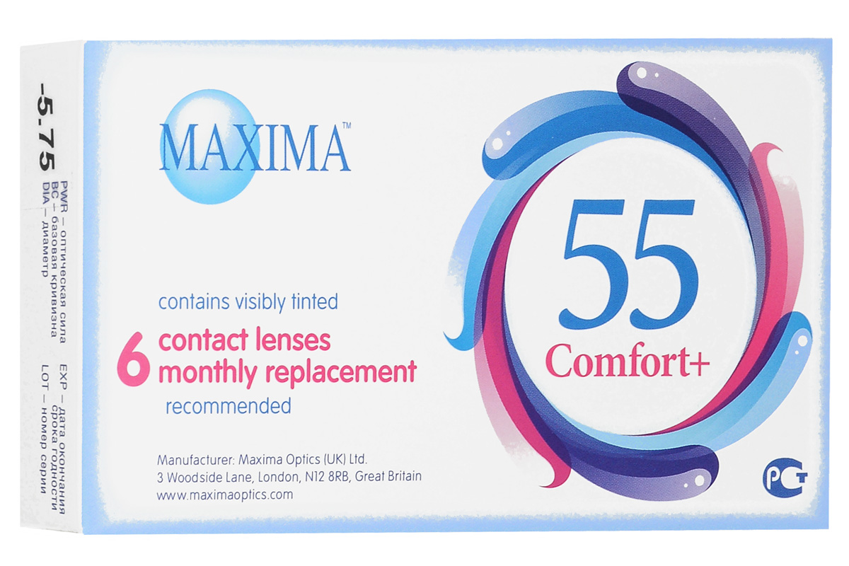 Maxima контактные линзы 55 Comfort Plus (6шт / 8.6 / -5.75)