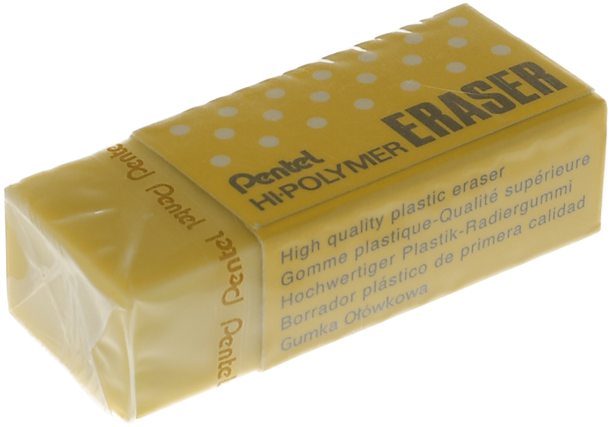 Pentel Ластик Eraser, цвет: желтыйPZEH-05CM_желтый Pentel Ластик Eraser, цвет: желтыйPZEH-05CM_желтыйВысокополимерный ластик Pentel станет незаменимым аксессуаром на рабочем столе не только школьника или студента, но и офисного работника. Ластик обеспечивает мягкое и легкое стирание не за счет трения, как обычные каучуковые ластики, а за счет присутствия в составе микрокапсул специального растворяющего вещества. Не повреждает бумагу даже при многократном стирании.