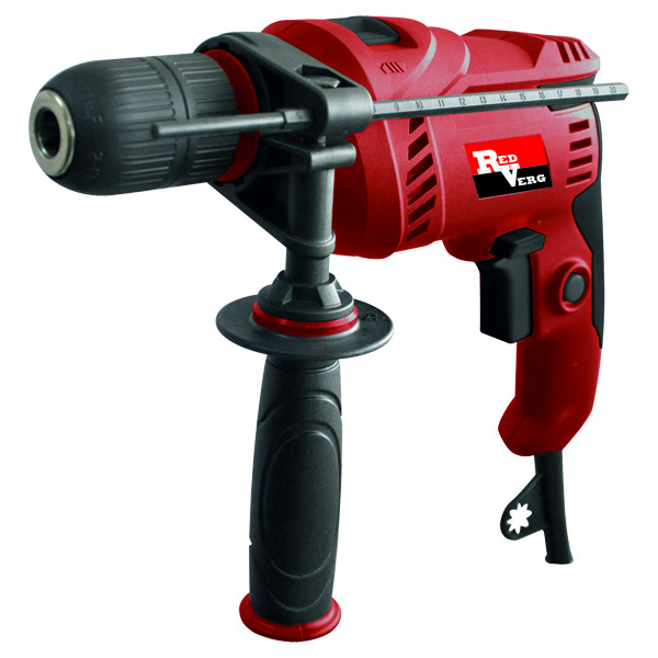 Дрель RedVerg RD-ID600S, ударнаяRD-ID600S Дрель RedVerg RD-ID600S, ударнаяRD-ID600SЛёгкая и компактная ударная дрель с классическим зубчато-венцовым патроном 1,5- 13 мм, предназначена для сверления в металле, древесине и кирпиче. Идеально подходит для домашних пользователей, при частой смене насадок. Преимущества: Быстрозажимной патрон - удобен при частой смене насадок, надёжно фиксирует все свёрла и насадки, не проворачивает в процессе работы. Высокие обороты двигателя - быстрое сверление в различных материалах и различными по диаметру свёрлами. Дополнительная антивибрационная рукоятка - снижает вибрацию на руки оператора на 30%, меньше усталость, комфорт в работе. Обрезиненная рукоятка - удобство и безопасность оператора при выполнении различных работ.
