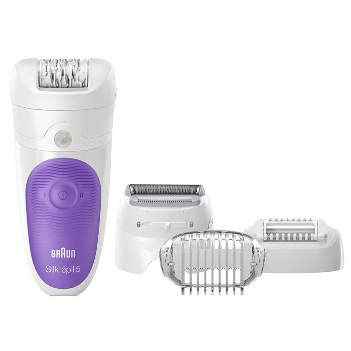 Braun Silk-epil 5 5-541 Wet & Dry эпилятор81482857 Braun Silk-epil 5 5-541 Wet & Dry эпилятор81482857 Экстра мягкая эпиляция для гладкой кожи до 4 недель Эпилятор Silk-épil 5 Wet & Dry можно использовать в ванной или душе для дополнительного комфорта, что делает его идеальным выбором для женщин, которые делают эпиляцию впервые. 28 пинцетов удаляют даже самые короткие волоски, что не под силу воску для гладкой кожи до 4 недель. Теплая вода поможет успокоить и расслабить кожу, что позволяет сделать эпиляцию более комфортной. 28 пинцетов с технологией MicroGrip удаляют волосы размером с песчинку (0,5 мм). Нескользящая ручка облегчает использование эпилятора даже в воде. Система высокочастотного массажа активно стимулирует кожу для особо мягкой эпиляции. Головка для бритья и триммер могут превратить ваш эпилятор в полноценную электробритву. 2 скорости легко адаптируются в соответствии с вашими предпочтениями и чувствительностью кожи. При регулярном использовании беспроводного эпилятора Braun Silk-épil 5 5-541 с технологией Wet & Dry эпиляция становится практически безболезненной. В комплект входит бритвенная насадка, насадка-триммер, массажные ролики и насадка для максимального контакта с кожей.