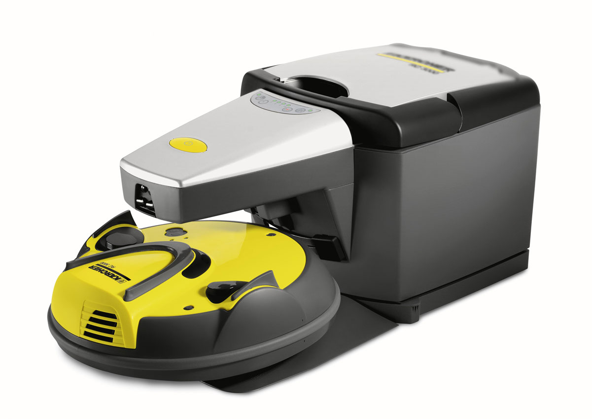 Karcher RC 3000 1.269-101.0 робот-пылесос1.269-101.0 Karcher RC 3000 1.269-101.0 робот-пылесос1.269-101.0Первый в мире полностью автономный робот-пылесос от Karcher. Робот-пылесос от Karcher способен очищать любые распространенные в быту напольные покрытия, в том числе и в Ваше отсутствие. Plug+Clean: достаточно вставить вилку в розетку, включить робот-пылесос, и он будет производить очистку в течение любого желаемого вами времени. Для навигации он использует инфракрасный луч, позволяющий вернуться к базовой станции. Проще не бывает! Аппарат очищает даже труднодоступные участки пола, например, под кроватью, и не требует обслуживания. Собранный роботом-пылесосом мусор автоматически удаляется отсасывающим устройством базы (зарядной станции). Цилиндрическая щетка и всасывающее устройство аппарата RC 3000 обеспечивают очистку на глубину волокон. Интегрированный в нем датчик определяет степень загрязненности пола, в зависимости от которой автоматически выбирается одна из четырех программ чистки. Собственный интеллект RC 3000 позволяет ему выбираться из самых сложных ситуаций. Когда робот-пылесос наталкивается на препятствие или застревает между ножками стула, он автоматически изменяет направление движения в поисках свободного пути. Специальные датчики перепада высот надежно предотвращают падение аппарата с уступа, лестницы и т.п. Тем самым исключается необходимость установки каких-либо ограждений. Постоянная связь робота с базой обеспечивается приемом сигналов базы в любой точке (сектор 360 градусов). Боковые защитные элементы эффективно предотвращают застревание робота-пылесоса под мебелью. База заряжает аккумулятор аппарата RC 3000 и обеспечивает опорожнение его мусоросборника.