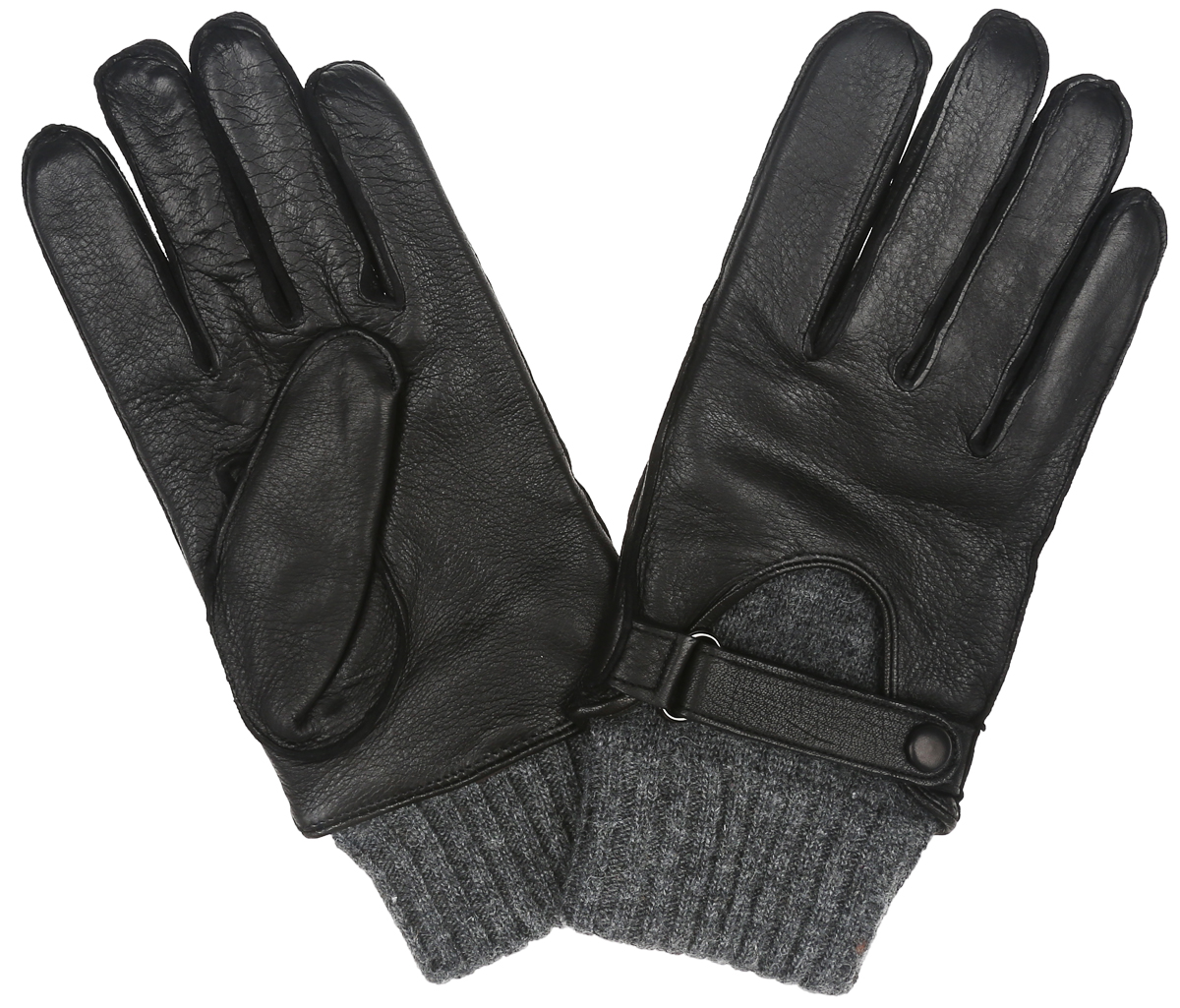 Перчатки мужские Eleganzza, цвет: черный, серый. OS455. Размер 10