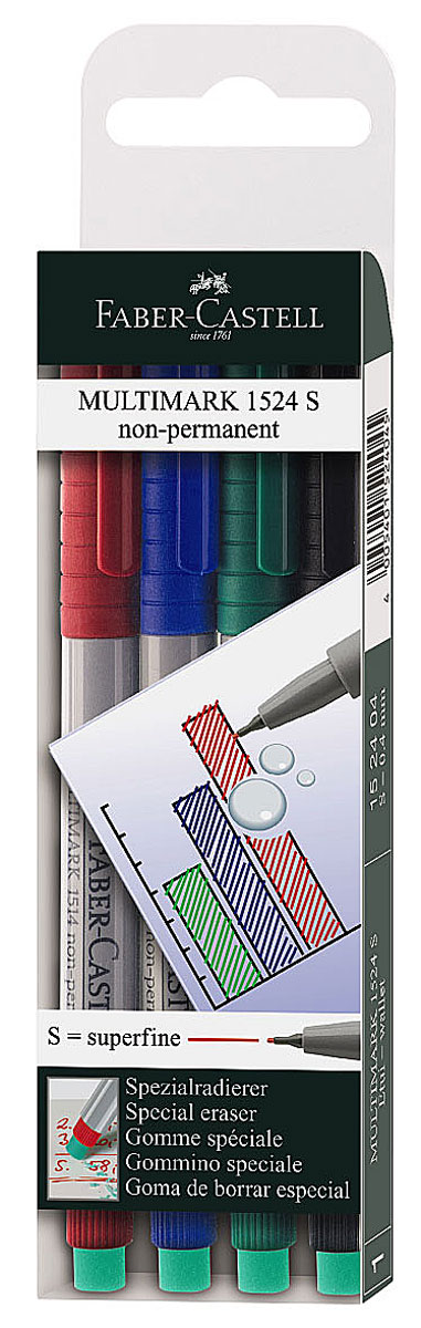 Faber-Castell Капиллярная ручка Multimark S для письма на пленке 4 цвета
