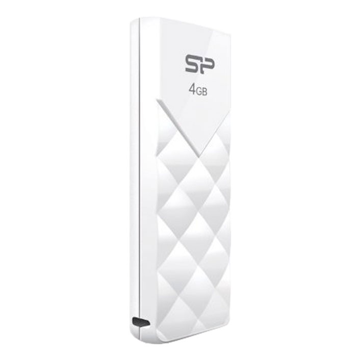 Silicon Power Ultima U03 4GB, White USB-накопительSP004GBUF2U03V1W Silicon Power Ultima U03 4GB, White USB-накопительSP004GBUF2U03V1WЭлегантный дизайн SP Ultima U03 отличается простотой и классическим стилем. Лицевая сторона корпуса напоминает сверкающие грани кристалла. Новый накопитель также оснащен выдвижным коннектором для удобства пользователей.Стильный Ultima U03 позволяет пользователям удобно хранить и использовать данные. Накопитель оснащен встроенным LED индикатором на лицевой стороне для отображения статуса передачи данных.