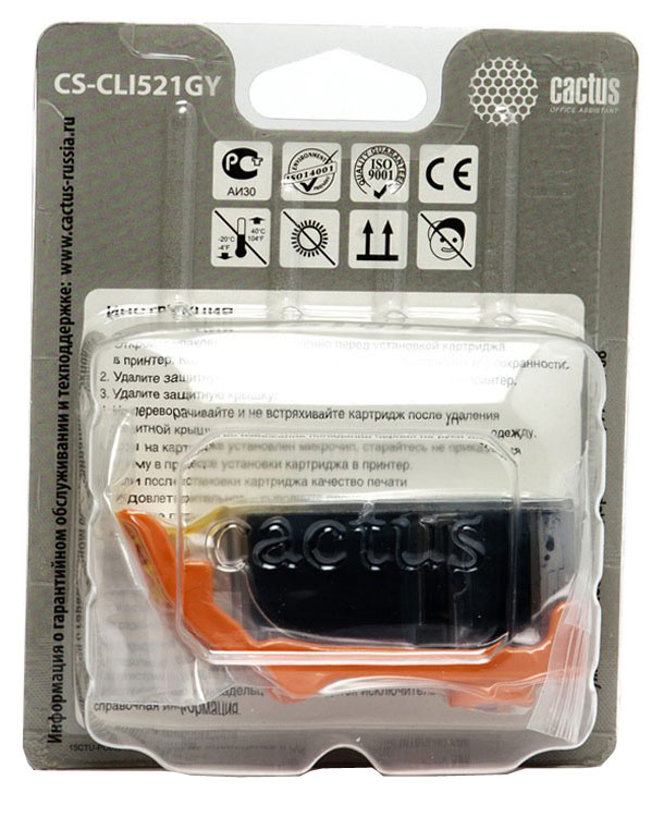Cactus CS-CLI521GY, Grey струйный картридж для Canon Pixma MP980/ MP990CS-CLI521GY Cactus CS-CLI521GY, Grey струйный картридж для Canon Pixma MP980/ MP990CS-CLI521GYКартридж Cactus CS-CLI521GY для струйных принтеров Canon.Расходные материалы Cactus для печати максимизируют характеристики принтера. Обеспечивают повышенную четкость изображения и плавность переходов оттенков и полутонов, позволяют отображать мельчайшие детали изображения. Обеспечивают надежное качество печати.