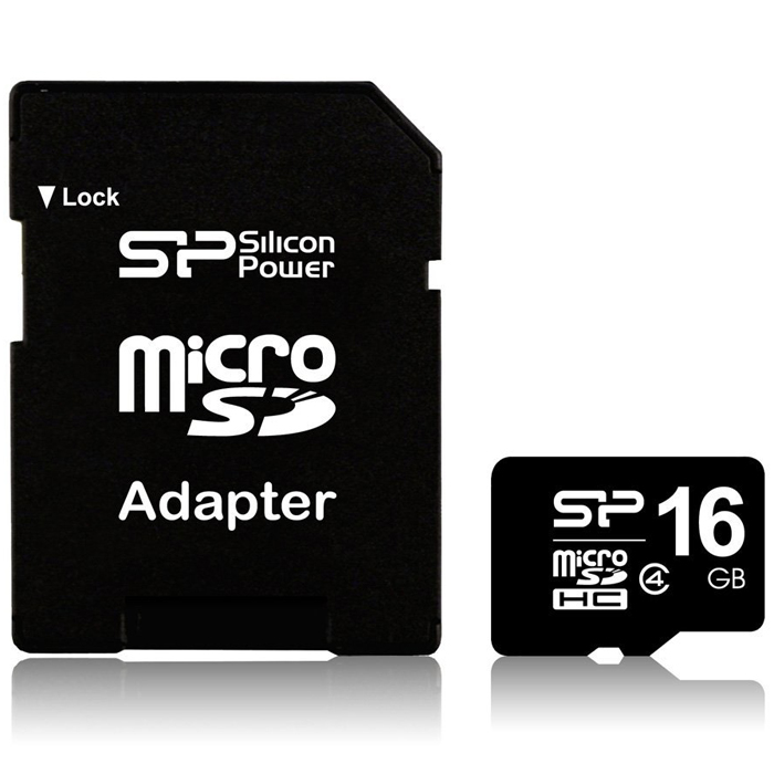 Silicon Power microSDHC Class 4 16GB карта памяти (с адаптером) silicon power elite microsdhc 16gb uhs i class 10 карта памяти адаптер