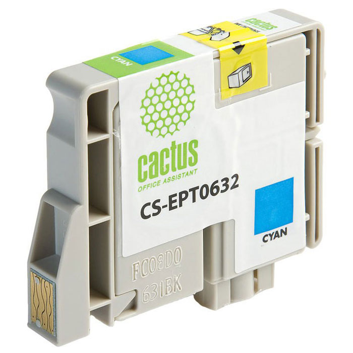 Cactus CS-EPT0632, Cyan струйный картридж для Epson Stylus C67 Series/ C87 Series/ CX3700CS-EPT0632 Cactus CS-EPT0632, Cyan струйный картридж для Epson Stylus C67 Series/ C87 Series/ CX3700CS-EPT0632Картридж Cactus CS-EPT0632 для струйных принтеров Epson.Расходные материалы Cactus для печати максимизируют характеристики принтера. Обеспечивают повышенную четкость изображения и плавность переходов оттенков и полутонов, позволяют отображать мельчайшие детали изображения. Обеспечивают надежное качество печати.