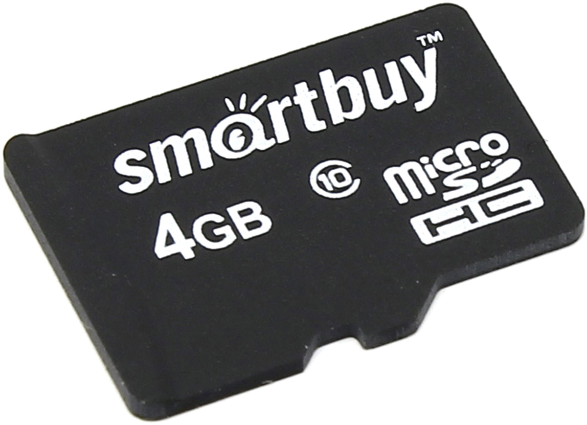 SmartBuy microSDHC Сlass 10 4GB карта памяти (без адаптера)