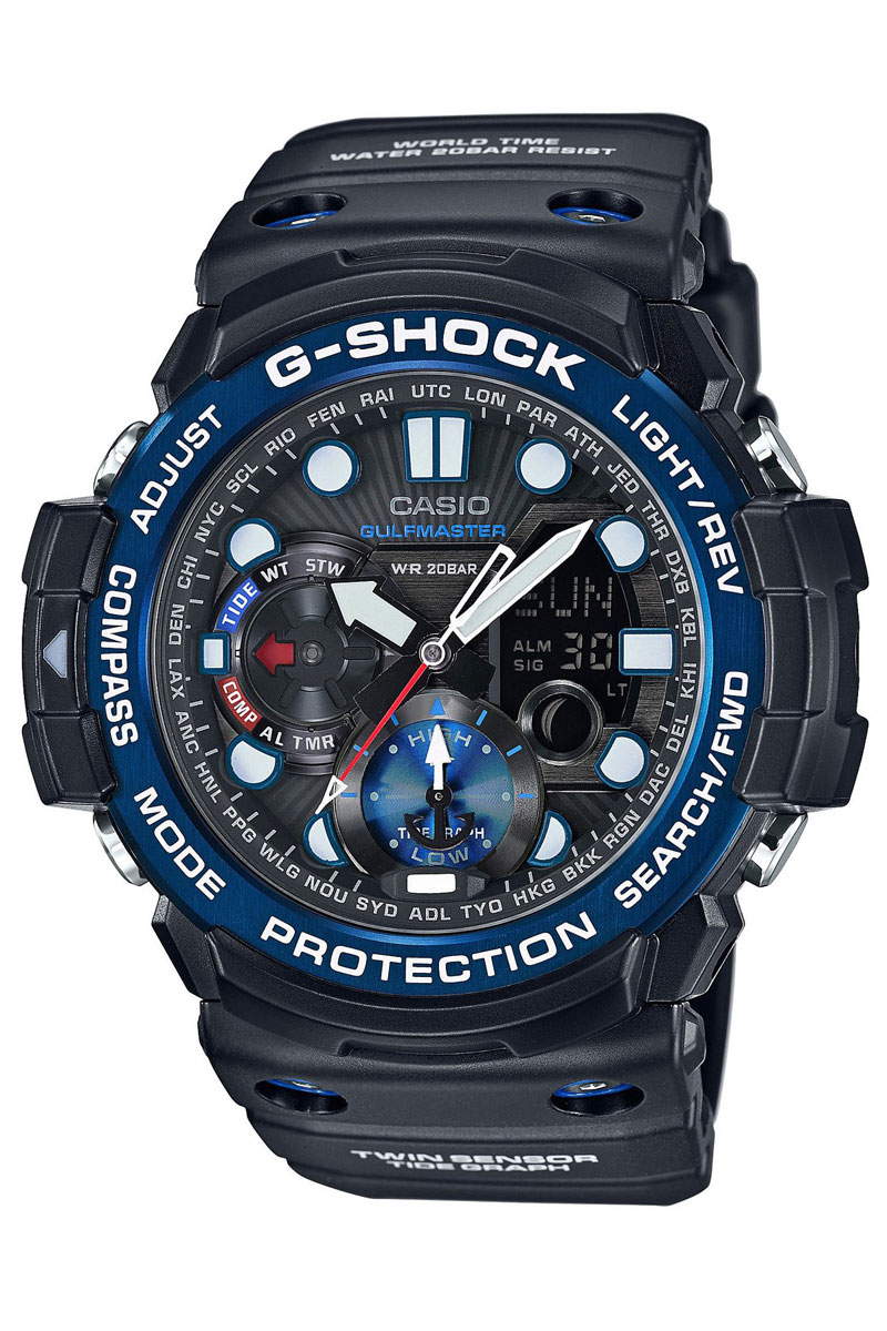 Часы наручные Casio, цвет: черный, синий. GN-1000B-1A