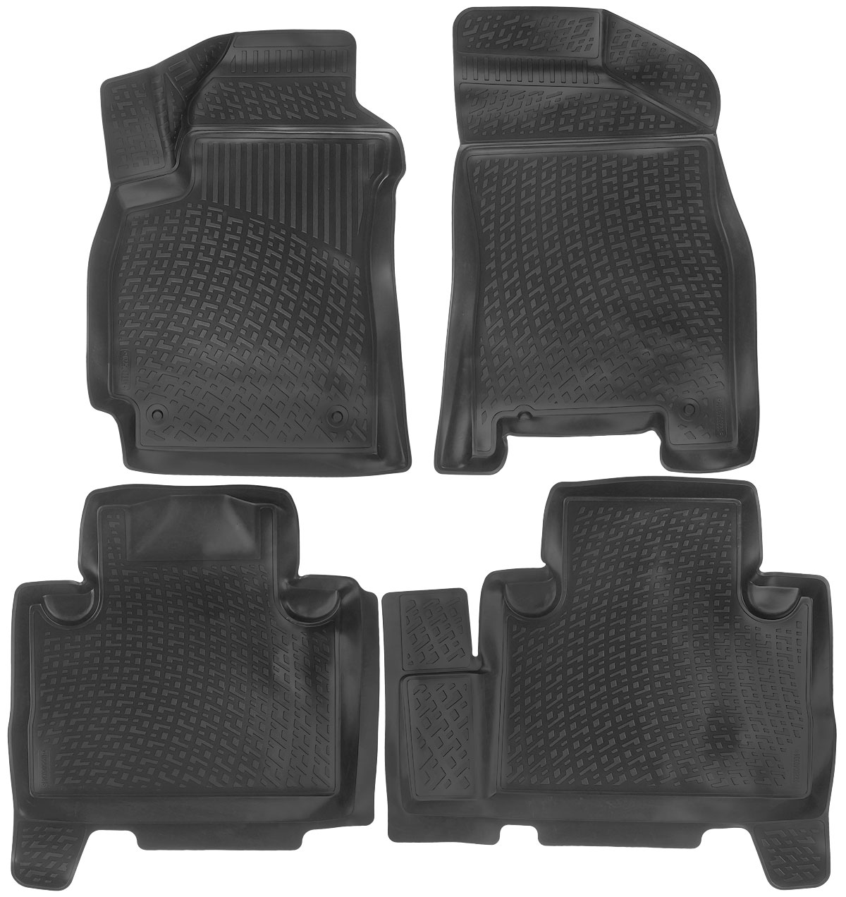 Набор автомобильных ковриков L.Locker Geely Emgrand X7 2011, в салон, 4 шт0225040301 Набор автомобильных ковриков L.Locker Geely Emgrand X7 2011, в салон, 4 шт0225040301Набор L.Locker Geely Emgrand X7 2011, изготовленный из полиуретана, состоит из 4 антискользящих 3D ковриков, которые производятся индивидуально для каждой модели автомобиля. Изделие точно повторяет геометрию пола автомобиля, имеет высокий борт, обладает повышенной износоустойчивостью, лишено резкого запаха и сохраняет свои потребительские свойства в широком диапазоне температур от -50°С до +50°С. Комплектация: 4 шт.Размер ковриков: 78 см х 54 см; 70 см х 64 см; 80 см х 70 см; 82 см х 54 см.