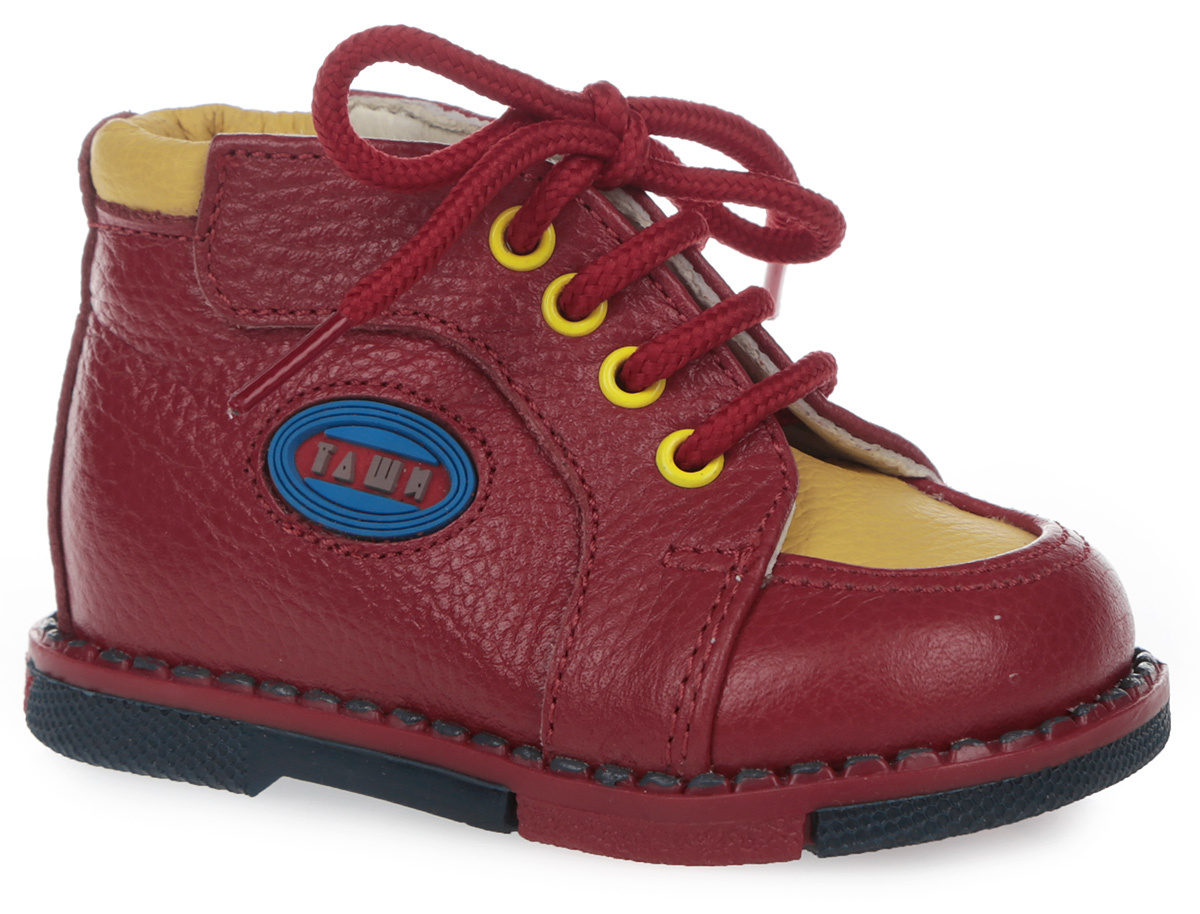 Ботинки для девочки Таши Орто, цвет: красный, желтый, синий. 115-09. Размер 17
