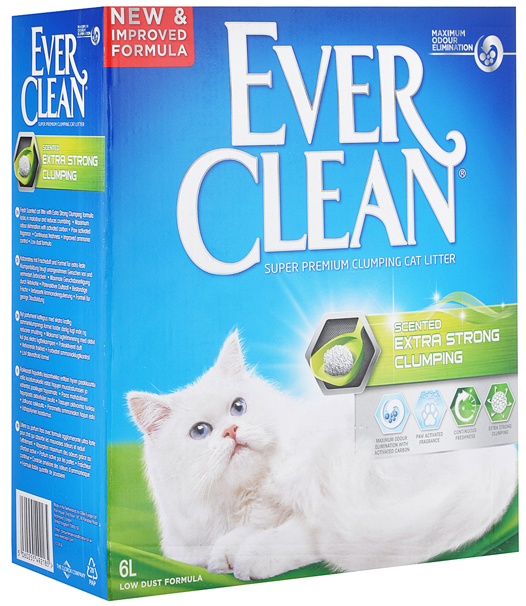 Наполнитель для кошачьего туалета Ever Clean Extra Strong Clumping Scented, комкующийся, с ароматизатором, 6 л59688 Наполнитель для кошачьего туалета Ever Clean Extra Strong Clumping Scented, комкующийся, с ароматизатором, 6 л59688Наполнитель для кошачьего туалета Ever Clean - это элитная серия высококачественных комкующихся наполнителей с уникальными свойствами. Сделан из бентонита - глины с уникальным впитывающими свойствами. Наполнитель на 99% состоит из специально обработанной, очищенной и свободной от пыли глины, поэтому аллергические реакции у людей и кошек наблюдаются очень редко. Низкое содержание пыли, аллергенов, отсутствие вредных веществ и посторонних запахов делает наполнитель пригодным для применения котятами, а небольшой размер гранул - всего 0,5-2 мм - очень удобен для нежных лапок маленького питомца. Специальные вещества в его составе уничтожают бактерии и поглощают неприятные запахи, а также выделяется приятный аромат при попадании жидкости. В ядро каждой гранулы помещен специальным образом обработанный активированный уголь для максимального контроля запахов. Гранулы наполнителя не только отлично впитывают, но и образуют крепкие комки. Состав: глина, активированный уголь, ароматизатор.Объем: 6 л.Товар сертифицирован.