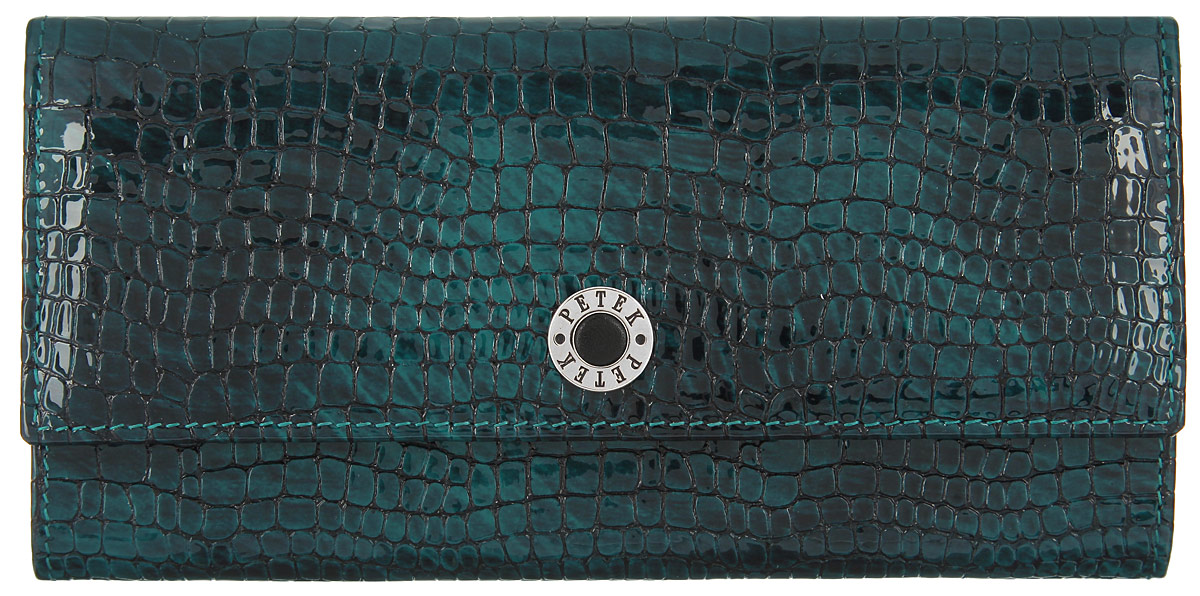 Портмоне женское Petek 1855, цвет: темно-зеленый. 301.091.09
