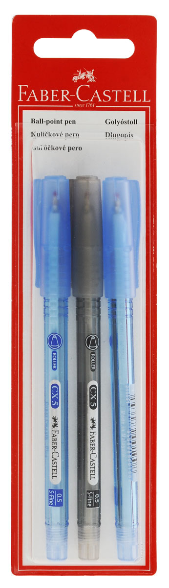 Faber-Castell Ручка шариковая CX5 цвет синий черный 3 шт