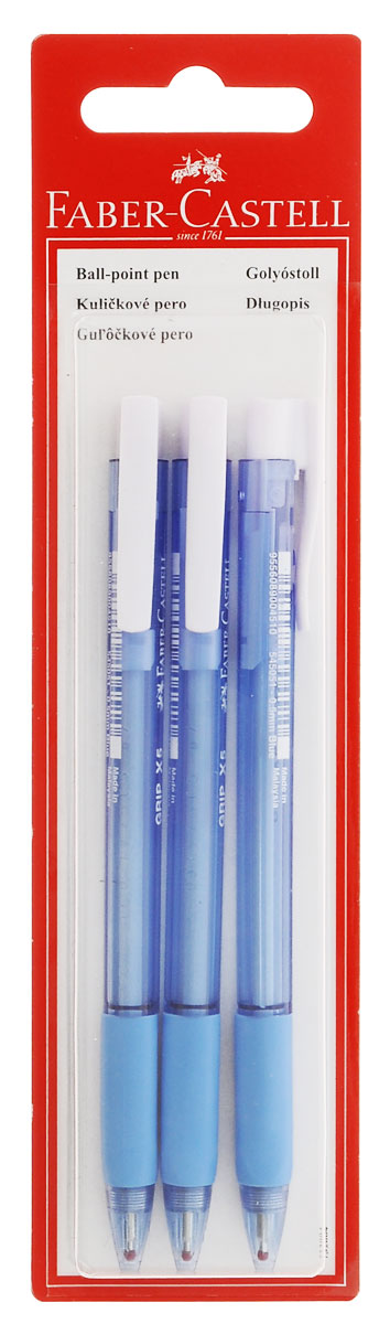 Faber-Castell Ручка шариковая 5450 цвет синий 3 шт263217 Faber-Castell Ручка шариковая 5450 цвет синий 3 шт263217Шариковая ручка Faber-Castell 5450 станет незаменимым атрибутом учебы или работы. Корпус ручки выполнен из полупрозрачного пластика синего цвета. Высококачественные синие чернила позволяют добиться идеальной плавности письма. Подача стержня осуществляется посредством пружинного механизма. Ручка оснащена упругим клипом для удобной фиксации на бумаге или одежде.В комплект входят 3 ручки с синими чернилами.
