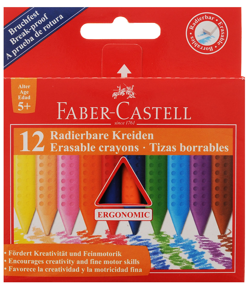 Faber-Castell Восковые мелки Radierbare Kreiden стирающиеся 12 цветов