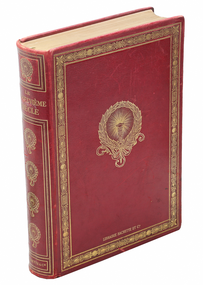 Le dix-neuvieme siecle. Les moeurs, les arts, les idees0120710 Le dix-neuvieme siecle. Les moeurs, les arts, les idees0120710Париж, 1901 год. Издательство Librairie Hachette et Сie.Роскошно иллюстрированное издание с многочисленными рисунками в тексте и на отдельных листах.Типографский кожаный переплет с золотым тиснением. Золоченый обрез.Сохранность хорошая.Великолепное издание, рассказывающее о Франции XIX века.В первой части книги рассказывается о внутренней политике страны в XIX веке - Первой империи, реставрации Бурбонов, Июльской монархии,Второй и Третьей республиках.Вторая часть книги рассказыват о французском светском обществе, политических и литературных салонах.Третья часть посвящена столице Франции - Парижу и крупнейшим событиям, произошедшим в городе в течение XIX века.В следующей части рассмотрено изобразительное искусство Франции и театр.Пятая часть книги посвящена крупнейшим литераторам XIX века, а также ученым и научным достижениям этого периода.Последний раздел книги рассказывает о крупных политических деятелях и военачальниках.Книга содержит огромное количество иллюстраций - портретов, рисунков, репродукций картин и гравюр, фотографий.Издание на французском языке.Не подлежит вывозу за пределы Российской Федерации.