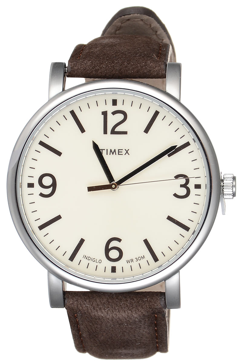 Часы мужские наручные Timex, цвет: слоновая кость, коричневый. T2P526