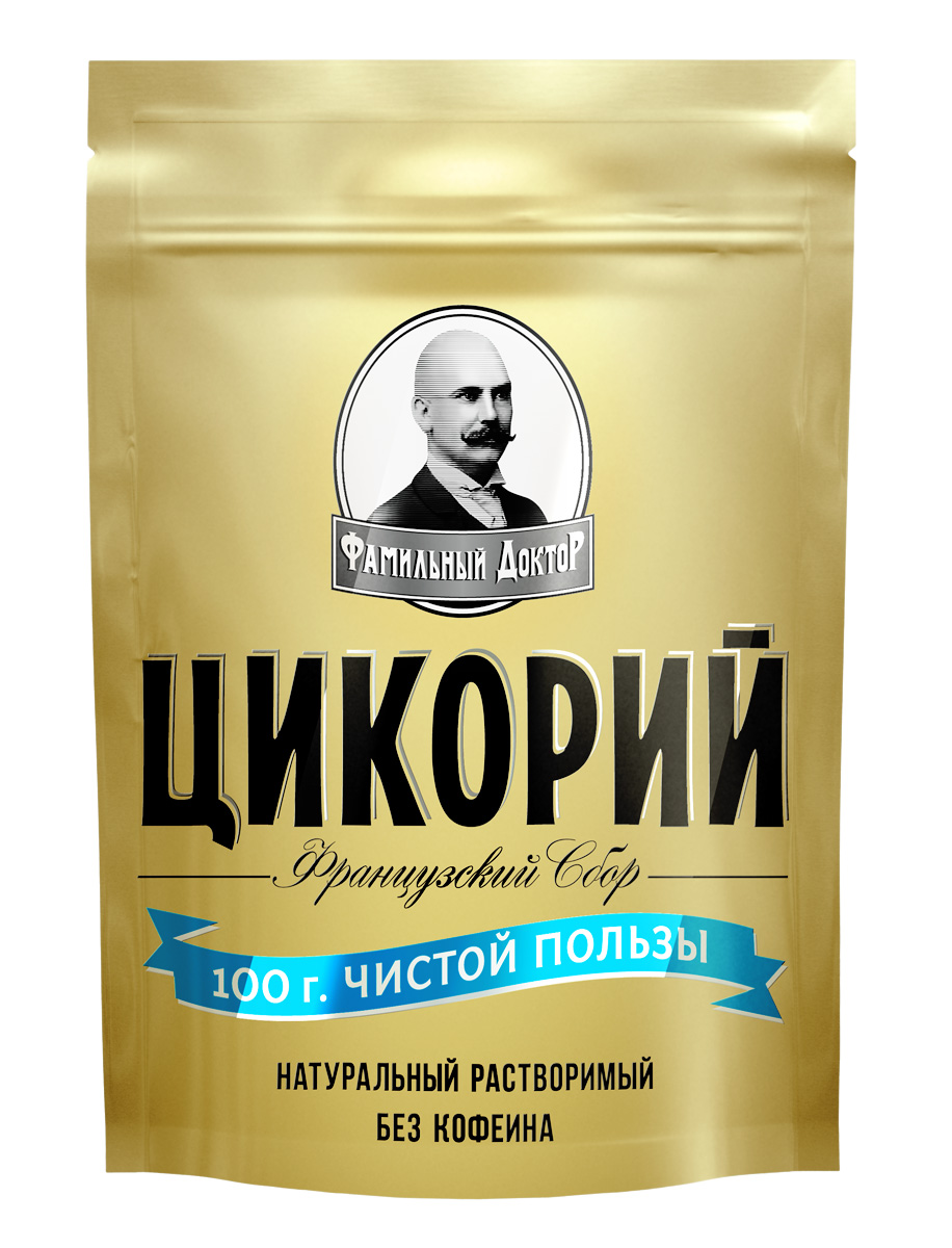 Фамильный Доктор Французский сбор Цикорий, 100 г4670016470416 Фамильный Доктор Французский сбор Цикорий, 100 г4670016470416Цикорий Фамильный Доктор Французский сбор изготовлен из натуральных корней лечебного растения. Он обладает ярко выраженным натуральным вкусом и предназначен для здорового питания всех членов семьи.Цикорий называют корнем здоровья. В его составе - много витаминов, микроэлементов, белковых и дубильных веществ, органических кислот, фруктозы и других полезных для организма веществ. Ароматный и бодрящий напиток, приготовленный из порошка цикория, улучшает обмен веществ и пищеварение, успокаивает нервы и нормализует давление.
