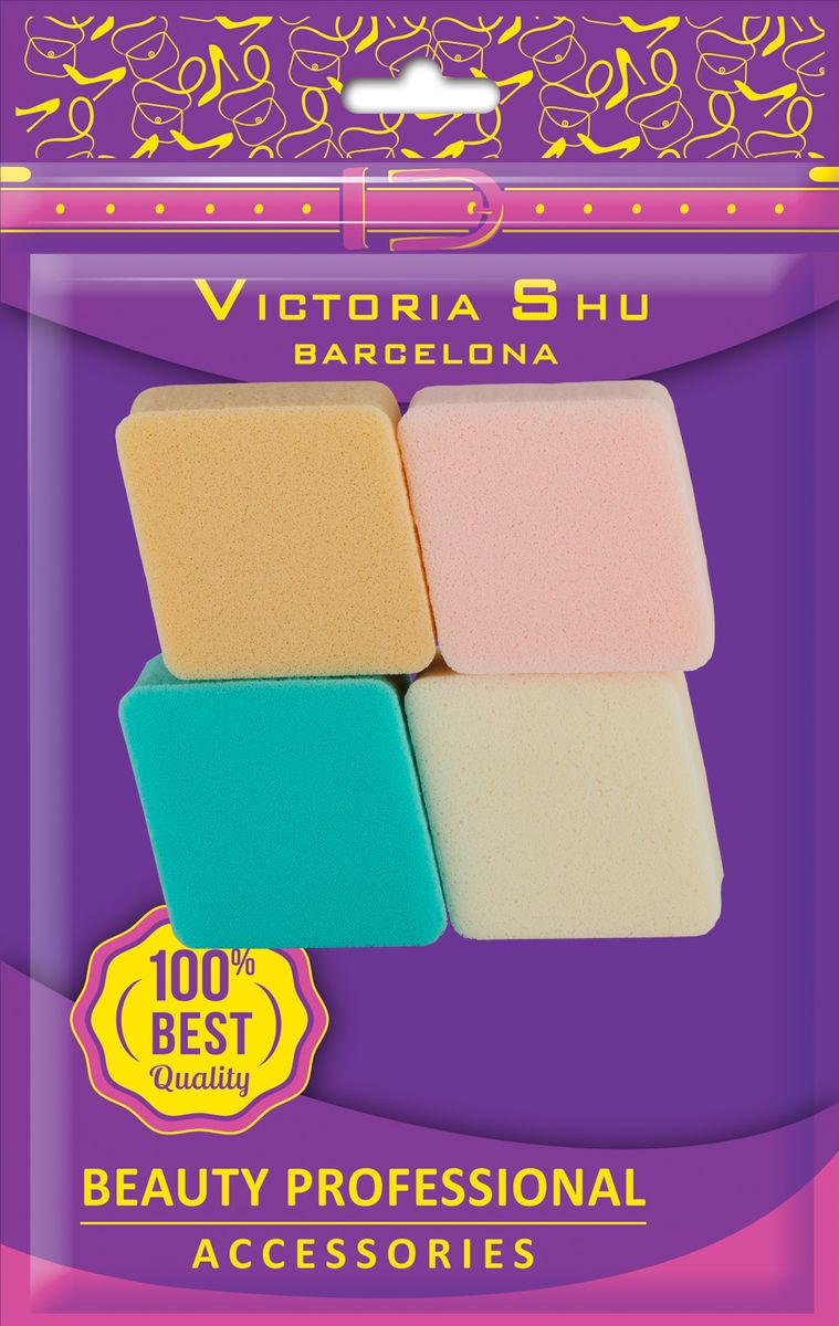 Victoria Shu Набор спонжей для пудры и тональной основы (4шт) S103, 18 г1058V15648 Victoria Shu Набор спонжей для пудры и тональной основы (4шт) S103, 18 г1058V15648Спонж для снятия/нанесения макияжа изготовлен из высококачественного микропористого материала, который используется для нанесения косметических средств любой текстуры. Благодаря специальной форме поможет легко и равномерно нанести и растушевать макияж. В наборе 4 шт.