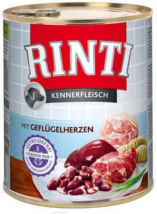 Консервы для собак Rinti Мясной гурман, с куриными сердечками, 800 г91077 Консервы для собак Rinti Мясной гурман, с куриными сердечками, 800 г91077Консервы для собак Rinti Мясной гурман производятся из различных сортов мяса по специальной щадящей технологии для сохранения витаминов. В этих банках нет ничего кроме мяса, малого количества растительных добавок (в пределах 1%), витаминов и минералов. Не содержит мясной или костной муки, сои, красителей, консервантов и ароматизаторов - только мясо, порубленное кусочками. Не вызывает аллергии (даже курица). Консервы Rinti Мясной гурман до 50% питательнее других кормов. Консервы, безусловно, дороже многих других кормов, но благодаря высокому содержанию качественных питательных веществ собаке нужно меньше корма, чтобы удовлетворить её потребности. Это уменьшает нагрузку на желудочно-кишечный тракт собаки. Ингредиенты: сердце птицы (куриные сердечки - 15%), легкое, печень, мускульное мясо, желудок, рубец, кожа, вымя, минеральные вещества, масла и жиры (льняное масло 0,2%), овощные субпродукты 0,2%.Витамины и минералы: витамин D3 - 200 МЕ/кг, витамин E - 20 мг/кг, цинк (оксид цинка) - 13 мг/кг.Анализ:белок - 11%,жир - 8%,клетчатка - 0,6%,зола - 2,5%,кальций - 0,3%,фосфор - 0,25%,влажность - 77%.Товар сертифицирован.