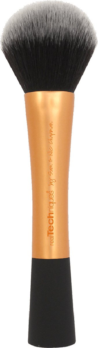 Real Techniques Кисть для пудры Powder Brush1401М Real Techniques Кисть для пудры Powder Brush1401МReal Techniques Powder brush - Кисть для пудрыКисть обеспечивает равономерное нанесение пудры и идеальную растушевку минеральной базы под макияж. Пиксельная точность макияжа будет обеспечена даже при плохом освещении. Ультра-мягкая синтетическая щетина имеет ручной срез. Удлиненная алюминиевая ручка кисти легка и максимально удобна в работе. Кисть символизирует бережное отношение к животным.Материал: искусственный ворс - таклон ручной набивки и стрижки (не вызывают аллергии, гигиеничен, легко моется, быстро сохнет).Плоский прорезиненный кончик дает возможность поставить кисть вертикально.Пушистая, объемная мягкая кисть.Общая длина - 18 см, ворс - 5 см.