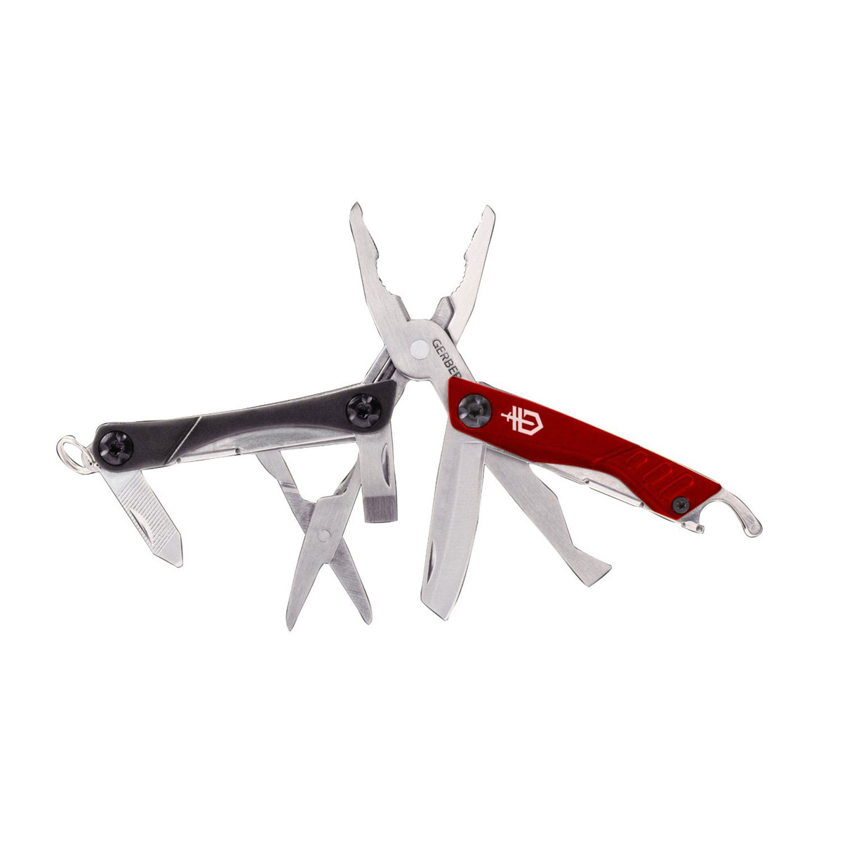Мультитул Gerber Essentials Dime Micro Tool, красный31-001040 Мультитул Gerber Essentials Dime Micro Tool, красный31-001040Необычный мультитул Dime Micro Tool, выполненный в виде брелока, от американской компании Gerber. В сложенном состоянии длина модели составляет менее 7 сантиметров, в раскрытом – почти 11 сантиметров. Невзирая на свои достаточно скромные размеры мультитул Dime Micro Tool имеет достаточно внушительный набор инструментов. Помимо плоскогубцев с кусачками в комплект входят небольшое лезвие с обычной заточкой, лезвие для вскрытия упаковки package opener, плоская и крестообразная отвертки, напильник, ножницы, пинцет и открывалка для бутылок. Конечно, для серьезных мероприятий мультитул Dime Micro Tool не приспособлен, но помочь в мелких работах вполне может.Мультитул Dime Micro Tool выполнен из нержавеющей стали, накладки из цветного высококачественного пластика придают модели привлекательный вид и оптимизируют удержание в руке во время работы. В данной модели накладки выполнены из зеленой и черной пластмассы. Мультитул Dime Micro Tool – прекрасный инструмент для ежедневного ношения. Состав материала: Сталь клинка: 3Cr13