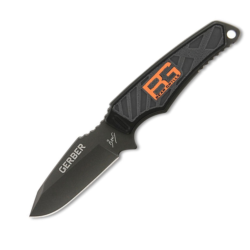 Нож Gerber Bear Grylls Ultra Compact Fixed Blade31-001516 Нож Gerber Bear Grylls Ultra Compact Fixed Blade31-001516Модель Ultra Compact Knife – это ножи Гербер, созданные для выживания в экстремальных условиях.Нож Гербер выполнен по технологии Full-tang – рукоятка и лезвие ножа представляют собой одно целое, так как изготовлены из цельного куска нержавеющей стали, благодаря чему нож обладает повышенной прочностью. Клинок длиной 83 мм покрыт нитридом титана, который предохраняет лезвие от окисления и быстрого изнашивания.Рукоятка ножа удобно ложится в ладонь, а надежную фиксацию обеспечивает специальный прорезиненный материал, прикрепленный к металлической основе рукоятки пластинчатым методом.Эта модель ножа Gerber спроектирована для использования в походных условиях и отличается небольшим весом и компактными размерами. Толщина клинка составляет 3 мм, а вес с ножнами – 128 г.Прочные и легкие ножны Гербер изготовлены из пластика и могут крепиться двумя способами: при помощи специальной клипсы или шнура Paracord. Клипсу можно поворачивать на 180 градусов, размещая нож максимально удобно для быстрого доступа.Также на клипсе есть отверстия, через которые можно пропустить шнур, и слот для лямки шириной 19 мм. Вы можете прикрепить ножи Гербер к поясу, подвесить его на жилете, закрепить на голенище сапога или повесить на шею на паракордовом шнуре. Этот шнур представляет собой тонкий трос из нейлона с сердечником внутри. Благодаря повышенной прочности, этот шнур использовался в качестве парашютных строп американских летчиков времен Второй мировой войны, а в наше время его применяют не только в военной сфере, но и в гражданской жизни.Ножи Гербер модели Ultra Compact Knife идеально подходят для любителей активного отдыха на природе, заядлых рыболовов и охотников, а также простых туристов. С таким ножом вы всегда будете чувствовать себя уверенно в любой ситуации.К ножу прилагается справочник от Бера Гриллса с основами выживания в экстремальной ситуации. Состав материала: Сталь клинка: 7Cr17MoV