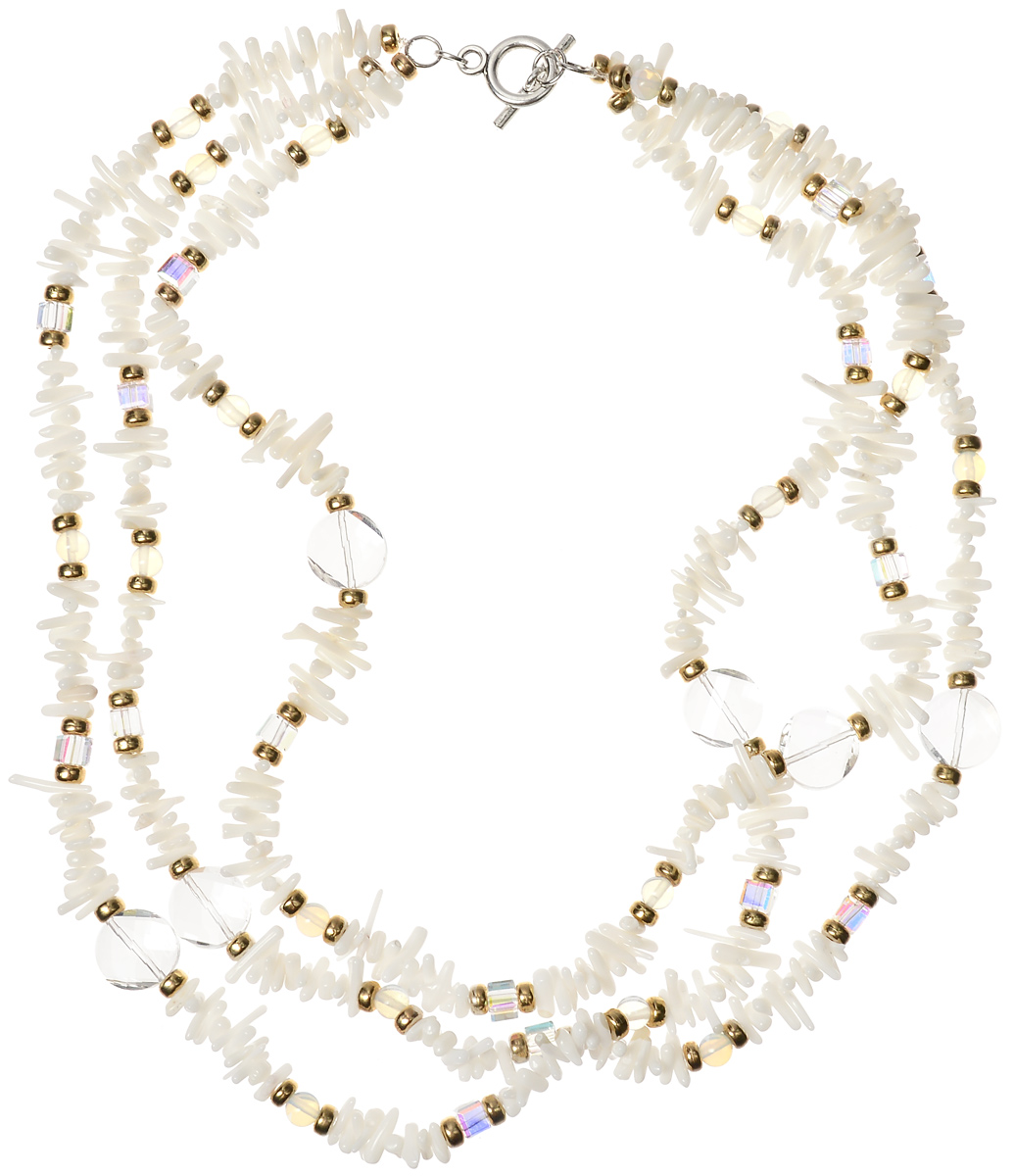 Ожерелье Fashion House, цвет: слоновая кость, золотой. FH30065