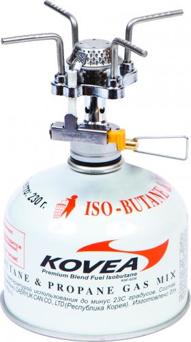 Горелка газовая Kovea Solo Stove KB-040920-5-075 Горелка газовая Kovea Solo Stove KB-040920-5-075Газовая горелка Kovea KB-0409 Solo Stove - надежная компактная газовая горелка с пьезоподжигом для приготовления пищи на 1-2 человек. С ней вы сможете приготовить пищу даже на ветру, например, в суровых условиях высокогорного треккинга. Малые вес и объем, жесткий пластиковый кофр и отсутствие ломающихся частей делают газовую горелку одной из самых надежных в модельном ряду. Она работает от газового баллона резьбового стандарта, но возможно и подсоединение к цанговому газовому баллону при помощи адаптера со шлангом Cobra. Данные аксессуары приобретаются отдельно. Комплектация: горелка, пластиковый кофр, инструкция по эксплуатации. Мощность: 1,91 кВт. Вес: 124 г. Топливо: газ. Расход топлива: 137 г/ч. Размер (в походном положении): 57 мм x 57 мм x 100 мм.Диаметр конфорки: 11 см.