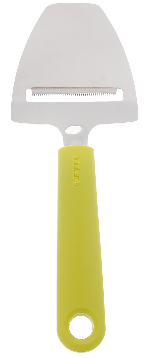 Нож для сыра Brabantia, цвет: оливковый, 20 см106422 Нож для сыра Brabantia, цвет: оливковый, 20 см106422Нож для сыра Brabantia, изготовленный из нержавеющей стали, обладает исключительным качеством. Он превосходно подходит для нарезки твердых и мягких сыров. Нож оснащен эргономичной ручкой, не скользит в руках и делает резку удобной и безопасной. Многофункциональный нож подойдет для резки сыра, огурцов, моркови и т.д. Рукоятка ножа имеет петлю для подвешивания.Нож для сыра Brabantia займет достойное место среди аксессуаров на вашей кухне. Можно мыть в посудомоечной машине.Длина ножа: 20 см.Размер рабочей части: 7,5 см х 7,3 см.