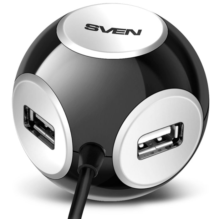 Sven HB-444, Black USB-концентраторSV-012854 Sven HB-444, Black USB-концентраторSV-012854Новый 4-портовый USB-концентратор Sven HB-444 представляет пользователю возможность не только получить три дополнительных USB-порта, но и решить проблему месторасположения подключаемых внешних USB-устройств и самого хаба, ведь длина встроенного в хабы USB-кабеля составляет 1,2 метра. Оригинальный дизайн Sven HB-444 сделает его использование не только полезным, но и весьма приятным.Совместимость: Windows XP / Vista / 7 / 8