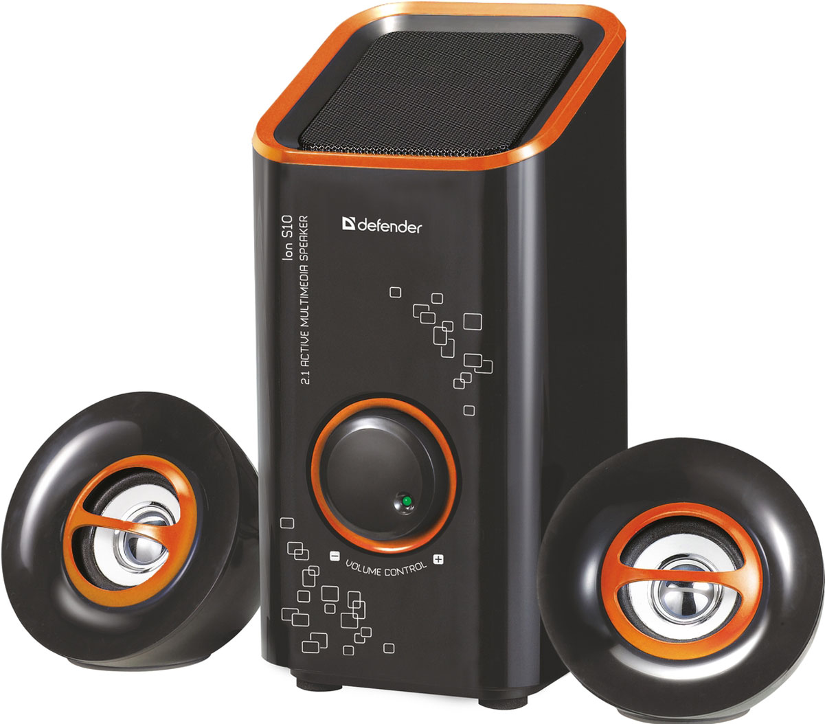 Defender ION S10, Black акустическая система 2.1ION S10, Black Defender ION S10, Black акустическая система 2.1ION S10, BlackDefender ION S10 - компактная акустическая система 2.1. Компактные размерыАкустическая система займет минимум места на рабочем столе. Регулятор громкостиРегулятор громкости расположен на передней панели сабвуфера. Вам больше не придется переключаться на управление вашим медиаплеером, чтобы изменить громкость. Магнитная экранировкаЧеткая картинка без помех гарантирована даже при расположении колонок в непосредственной близости от монитора.