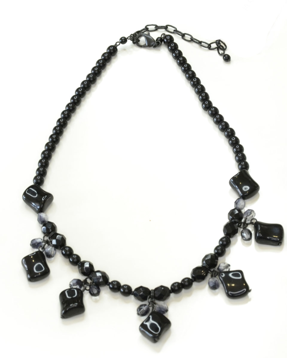 Ожерелье Bohemia Style, цвет: черный, темно-серый, прозрачный. BW1218 9196 49