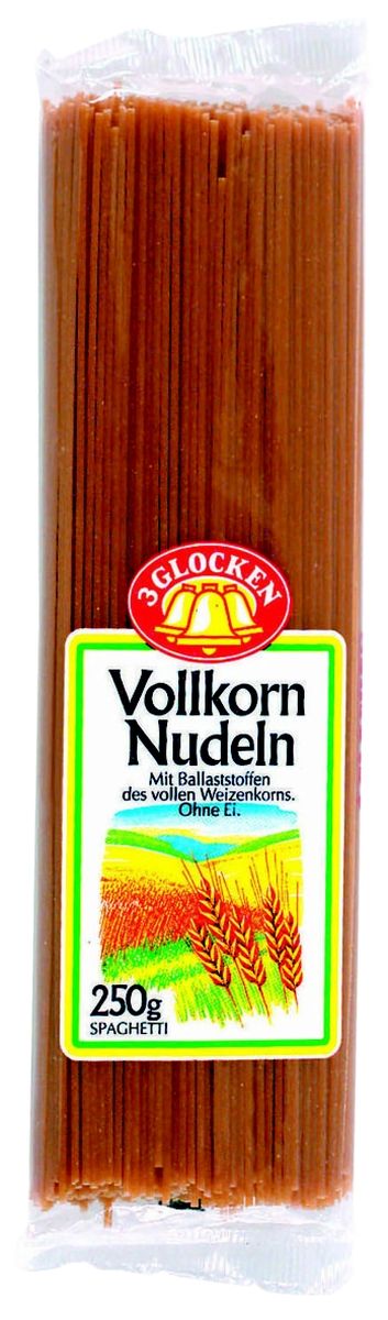 3 Glocken Spagetti Vollkornnudeln спагетти диетические, 250 гVN 905470 3 Glocken Spagetti Vollkornnudeln спагетти диетические, 250 гVN 905470Продукция 3 Glocken - это макаронные изделия высшего качества, произведенные из 100% твердых сортов пшеницы. Изысканный вкус, большой выбор фигурных макарон традиционных и оригинальных форм, различная фасовка, наилучшее соотношение в плане цена=качество.Продукция представлена на рынке более 15 лет и за это время отлично зарекомендовала себя среди огромного количества покупателей. Яркая оригинальная упаковка заметно выделяется на полках магазинов и привлекает к себе внимание потребителей. До сих пор ни один из покупателей не отказывался от продукции 3 Glocken, что подтверждается высокими продажами бренда на Российском рынке. Спагетти Spagetti Vollkornnudeln сделаны из муки твердых сортов, содержащей чуть меньшее количество клейковины, чем обыкновенная мука. Она хорошо поглощает воду, макароны из нее при варке увеличиваются и не развариваются. Рекомендуется варить спагетти 15 минут в подсоленной воде. Условия хранения: в сухом прохладном месте при температуре до 30°C и относительной влажности воздуха не более 70%