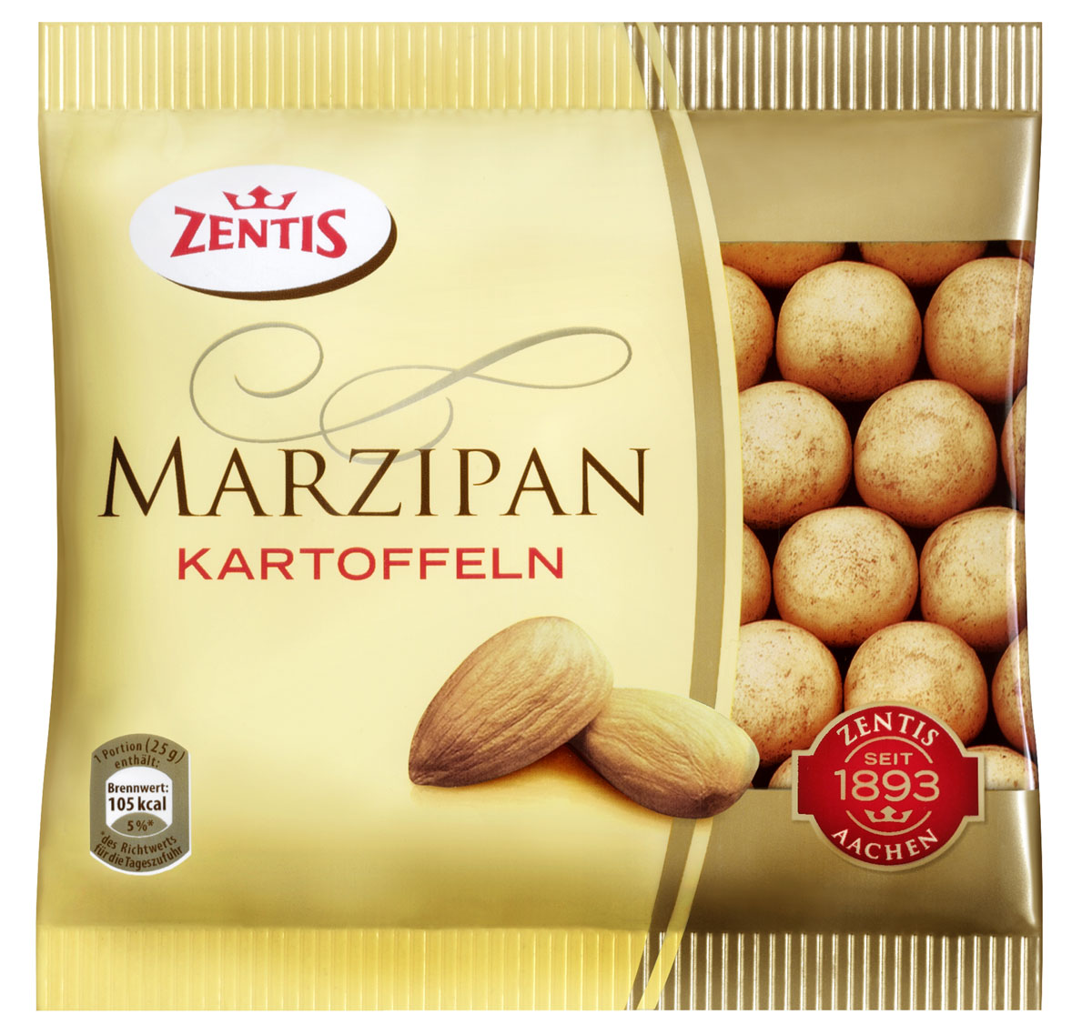 Zentis марципановая картошка, 100 г901039 Цм Zentis марципановая картошка, 100 г901039 ЦмZentis - это классический нежный марципан в темном какао.