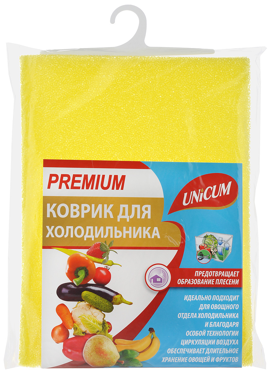 Коврик для холодильника Unicum Premium, цвет: желтый, 32 х 50 см303262_желтый Коврик для холодильника Unicum Premium, цвет: желтый, 32 х 50 см303262_желтыйКоврик Unicum Premium, изготовленный из пенополиуретана, идеально подходит для овощного отдела холодильника и благодаря особой технологии циркуляции воздуха обеспечивает длительное хранение овощей и фруктов, предотвращает образование плесени. Впитывает лишнюю воду, конденсат, обеспечивая необходимый для хранения продуктов питания уровень влажности.Можно мыть в воде при температуре 30°С.