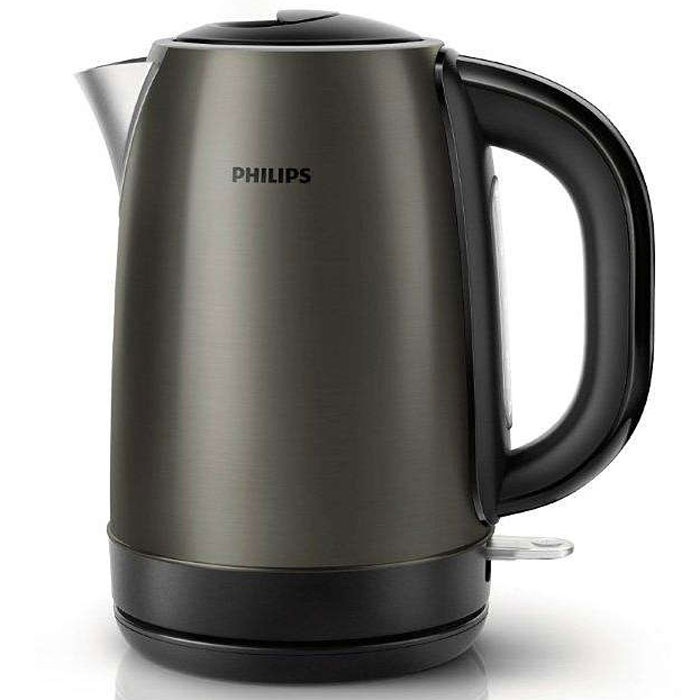 Philips HD 9323/80 электрочайникHD9323/80 Philips HD 9323/80 электрочайникHD9323/80Стильный электрический чайник титанового цвета с корпусом из нержавеющей стали и регулятором нагрева разработан в Великобритании. Прибор безопасен в использовании и отличается долгим сроком службы. Плоский нагревательный элемент для быстрого кипячения воды и легкой чисткиВстроенный нагревательный элемент из нержавеющей стали обеспечивает быстрое кипячение и простую чистку. Фильтр от накипи для чистой водыСъемный фильтр от накипи для чистой воды и чистого чайника. Удобное наполнение через носик/крышкуНаполнить чайник можно через носик или открыв крышку. Катушка для удобного хранения шнураШнур оборачивается вокруг основания, что позволяет легко разместить чайник на кухне. Когда чайник включен, загорается подсветкаЭлегантная подсветка кнопки включения/выключения уведомляет о процессе нагрева воды. Беспроводная подставка с поворотом на 360° для удобства использования. Понятный индикатор уровня водыКомплексная система безопасности для предотвращения короткого замыкания и выкипания водыКомплексная система безопасности для предотвращения короткого замыкания и выкипания воды. Функция автовыключения активируется, когда процесс завершается или прибор снимается с основания. Крышка открывается вручную, обеспечивая удобство наполнения и очистки.
