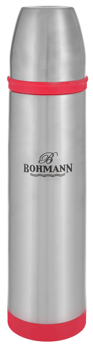 Термос Bohmann, цвет: металлик, красный, 1 л. 4492BHNEW4492BHNEW_красный Термос Bohmann, цвет: металлик, красный, 1 л. 4492BHNEW4492BHNEW_красныйТермос Bohmann выполнен из высококачественной нержавеющей стали с матовой полировкой, пластика и силикона. Двойные стенки сохраняют температуру до 24 часов. Внутренняя колба выполнена из высококачественной нержавеющей стали марки 18/10. Термос имеет вакуумную прослойку между внутренней колбой и внешней стенкой. Специальная термоизоляционная прокладка удерживает тепло. Термос снабжен плотно прилегающей закручивающейся пластиковой пробкой с нажимным клапаном и укомплектован теплоизолированной чашкой из нержавеющей стали. Для того чтобы налить содержимое термоса, нет необходимости откручивать пробку. Достаточно надавить на клапан, расположенный в центре. Легкий и удобный термос Bohmann станет незаменимым спутником в ваших поездках.Диаметр чашки (по верхнему краю): 7,5 см. Высота стенки чашки: 7,5 см. Диаметр горлышка термоса: 5 см. Диаметр основания термоса: 8 см. Высота термоса (с учетом крышки): 32,5 см. Объем: 1 л.