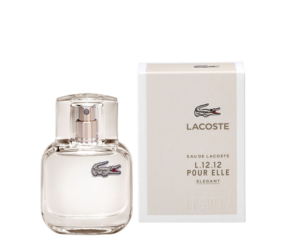 LACOSTE Eau de Lacoste L.12.12 Pour Elle Elegant Туалетная вода 30 мл0730870124475 LACOSTE Eau de Lacoste L.12.12 Pour Elle Elegant Туалетная вода 30 мл0730870124475Свежий и классический парфюм, универсальный и приятный. Фруктово-цитрусовые ноты начала композиции объединяются с легким пряным аккордом, а их яркость смягчается нежностью цветов. Древесно-пудровый характер базы привносит теплоту и чувственность.Верхняя нота: кокосовое молоко.Средняя нота: жасмин-самбак и белые цветы.Шлейф: корень ириса.Elegant - непринужденный, излучающий уверенность, классический, но вместе с тем современный и актуальный.Дневной и вечерний аромат.