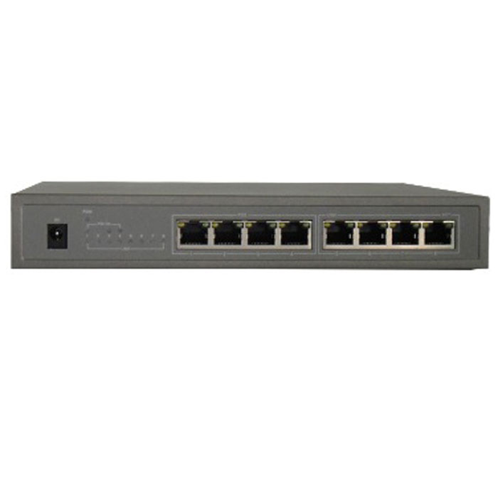 IVUE PS8-4 коммутатор2000000000176 IVUE PS8-4 коммутатор2000000000176IVUE PS8-4 - это восьмипортовый коммутатор с авто-согласованием 10/100 Мбит/с с 4 PoE портами настольного исполнения. При автоматическом обнаружении подключенного устройства без функции PoE, питание через соответствующий порт не подаётся. В случае подключения устройства с PoE питание и данные передаются по одному кабелю, что существенно сокращает затраты на дополнительное оборудование и монтаж силовых линий. LED индикаторы показывают питание, линк, активность и скорость.8 портов с авто-согласованием 10/100 Мбит/с4 PoE порта (с 1 по 4)Пропускная способность: 1,6 Гб/cLED индикаторы показывают питание, линк, активность и скорость Поддержка питания PoE до 15,4 В на каждый PoE портСтандарты и протоколы IEEE802.3, 802.3u, 802.3af, 802.3x, SMA/CD, TCP/IP Wire-speed Performance для максимальной скорости соединенияАвто-обучение и авто-выдержка MAC адресовIEEE802.3x (управление потоками данных в режиме Full-Duplex и управление потоками данных в режиме Half-Duplex методом Backpressure) Пропускная способность: 1,6 Гб/с Питание: выходная мощность: 15,4 Вт на каждый POE порт; 48 В / 1,5 А адаптер питания Метод передачи данных: Store-and-Forward8 RJ45 портов с авто-согласованиемПередача данных по сети 10Base-T: UTP кабели 3, 4 и 5 категории (максимум 100 м); EIA/TIA-568 100U STP (максимум 100 м); 100Base-Tx: UTP кабели 5 и 5e категории (максимум 100 м); EIA/TIA-568 100U STP (максимум 100 м); 1000Base-T: UTP кабели 5, 5e категории (максимум 100 м) LED индикаторы: питание, линк / активность