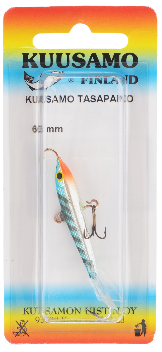 Балансир Kuusamo Tasapaino, с тройником, цвет: бирюзовый, серебряный, 6 см