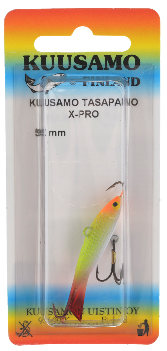 Балансир Kuusamo Tasapaino X-Pro, с тройником, цвет: желтый, белый, оранжевый, 5 см54054 Балансир Kuusamo Tasapaino X-Pro, с тройником, цвет: желтый, белый, оранжевый, 5 см54054Kuusamo Tasapaino X-Pro - это классический балансир, проверенный временем. Запатентованный хвостик слит воедино с телом приманки, в разы увеличивая прочность конструкции. Балансир Kuusamo Tasapaino X-Pro отлично подойдет для ловли окуня, судака, берша и щуки. Новый силуэт придал балансиру дополнительную динамику и отзывчивость при проводке. Изделие комплектуется одинарными крючками и подвесным тройником.