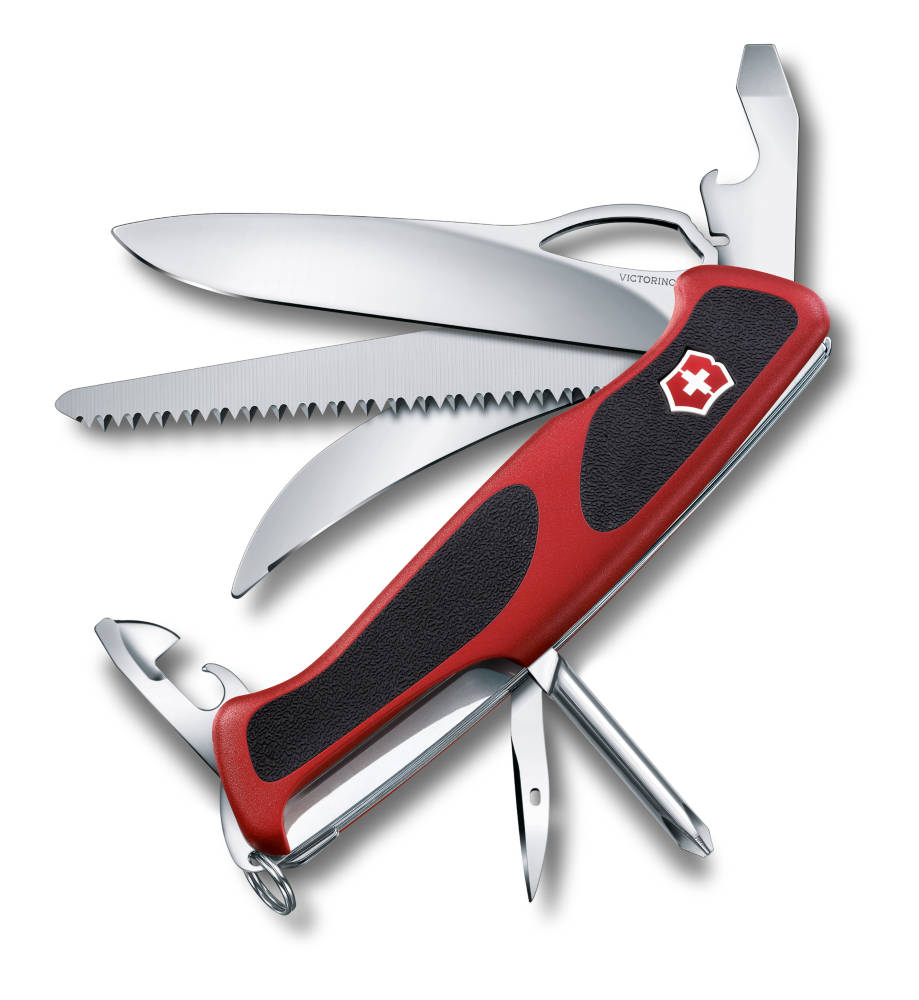 Нож перочинный Victorinox RangerGrip 58 Hunter 0.9683.MC, цвет: красный, черный
